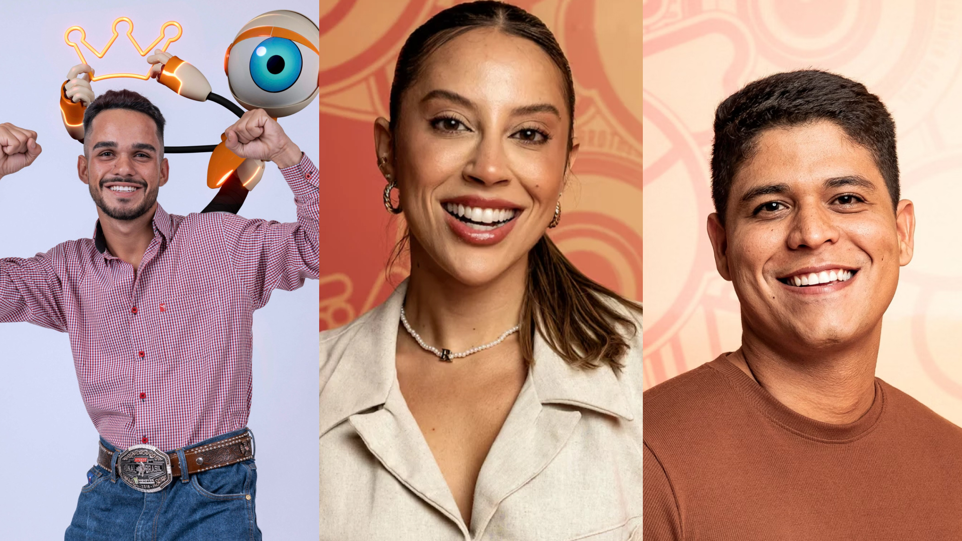 João Pedro, Renata e Guilherme, finalistas do BBB 25 / TV Globo / Reprodução