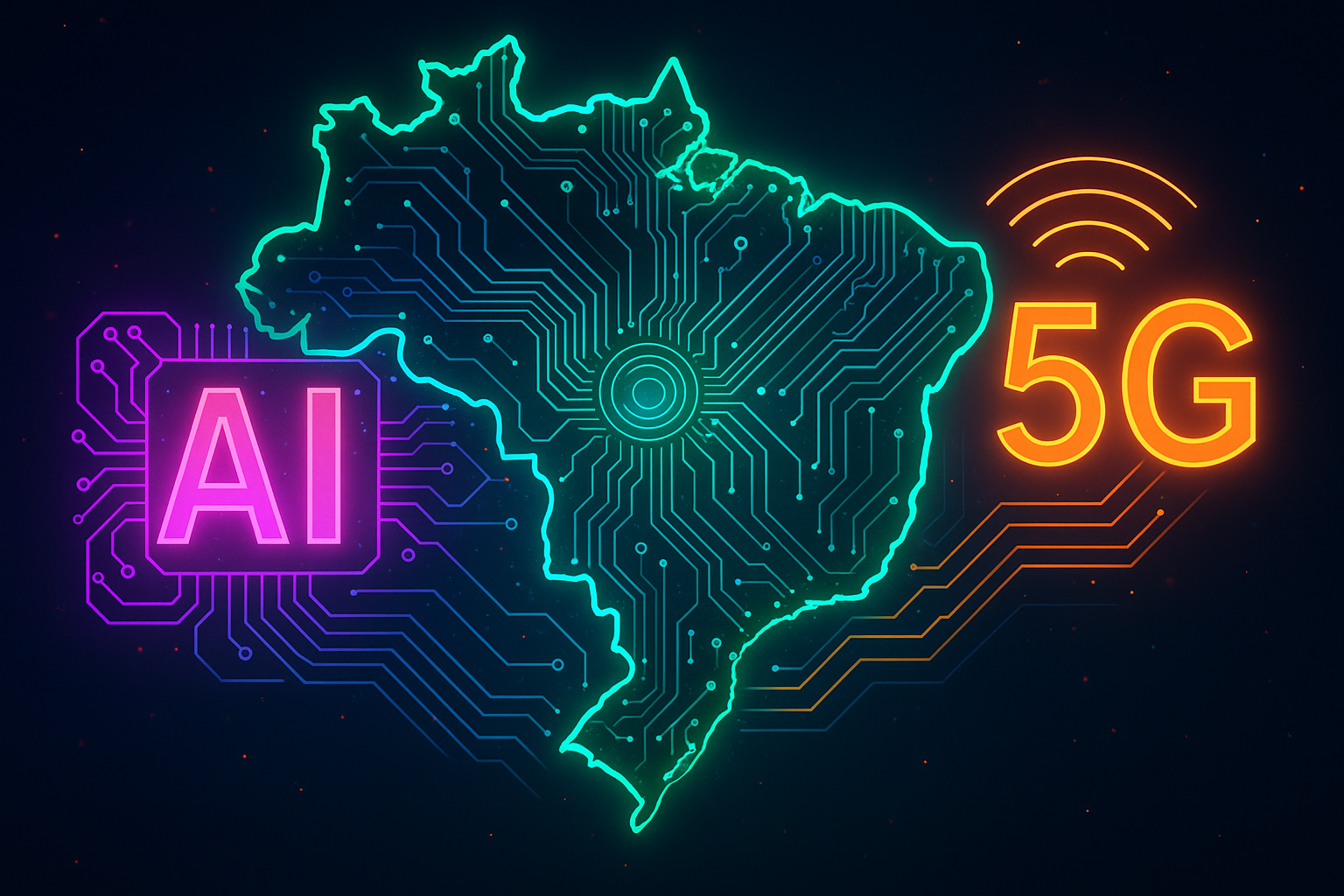 Brasil aposta em IA e 5G para impulsionar setores estratégicos / Imagem gerada por Inteligência Artificial